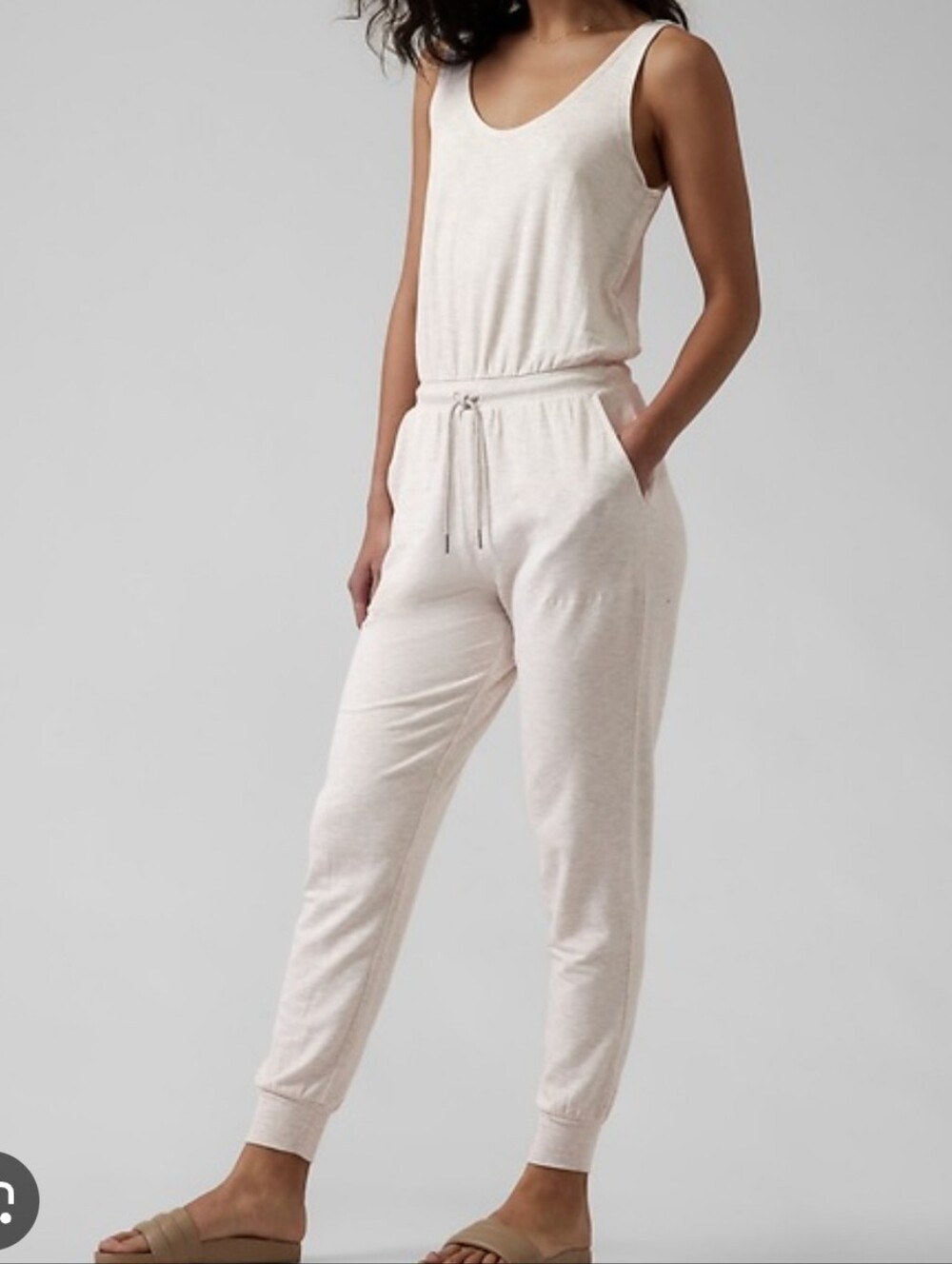 Athleta Balance Cream Jumpsuit Size Medium